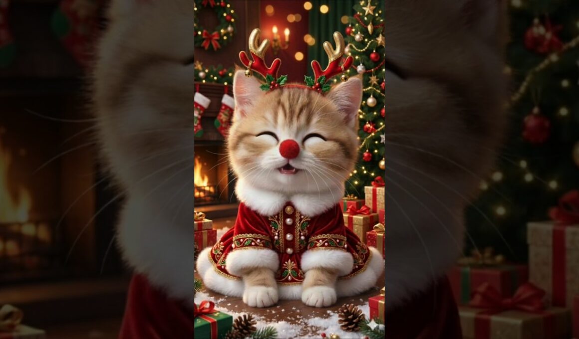 赤鼻のトナカイを歌う可愛い子猫♡ #catsong  #ねこの歌  #クリスマス