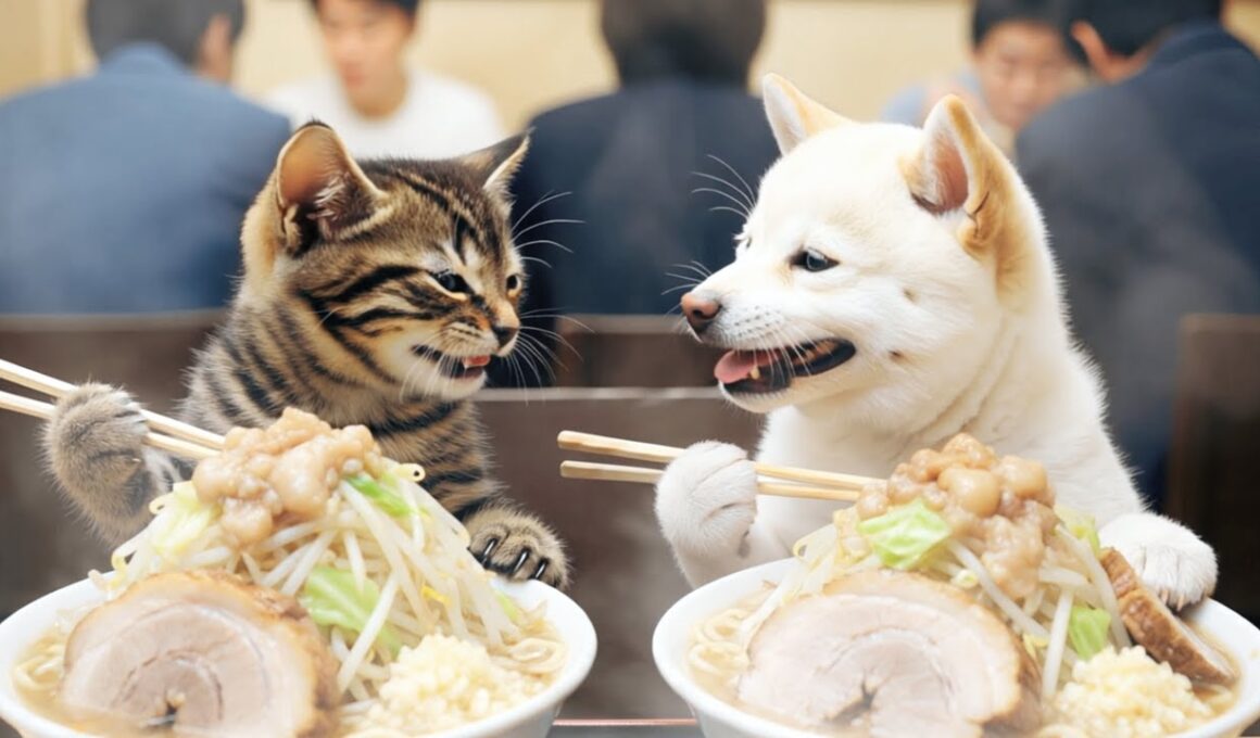 もふめし。/ 飯テロ！大人気ラーメンを食べにきた子猫たち — Famous Ramen!