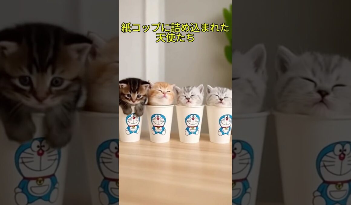 【眼福】紙コップに詰め込まれた子猫たち