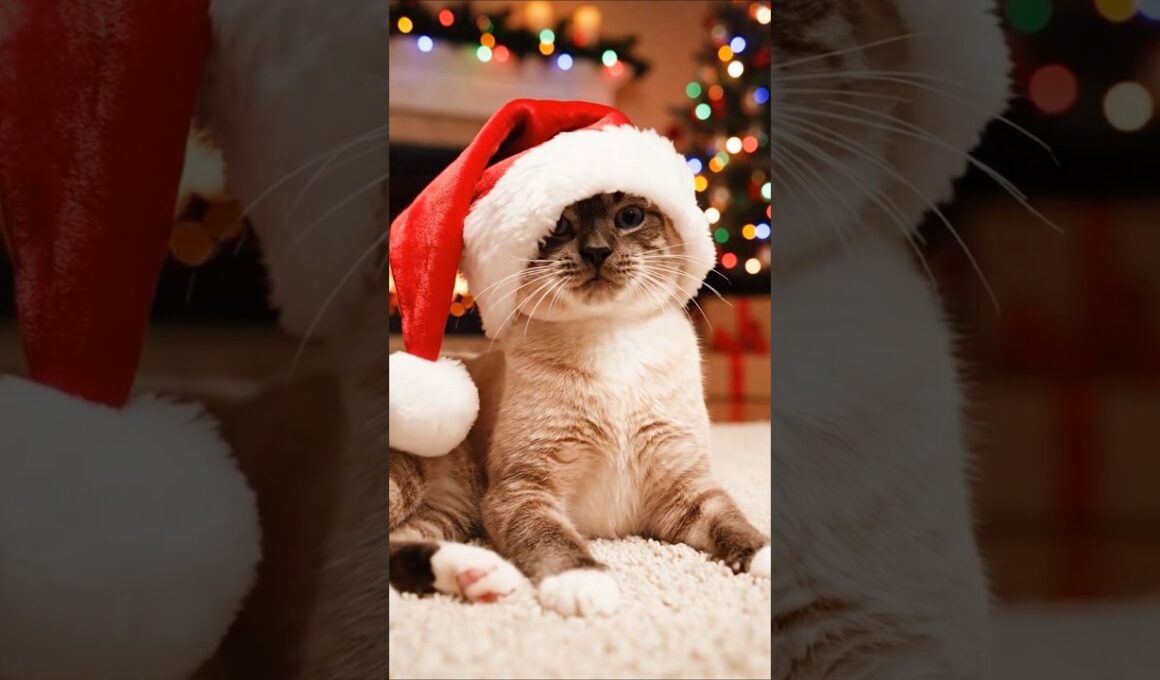 サンタ帽さえあれば幸せ！ひとり遊びが天才すぎるスノーシュー猫!🎅