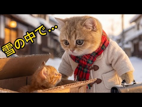 華の金曜日、雪の中で震える子猫を拾いました。🐱❄️【社畜猫のナイトルーティン】