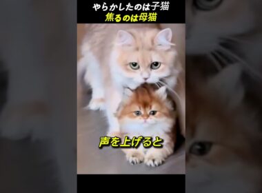 やらかしたのは子猫 焦るのは母猫
