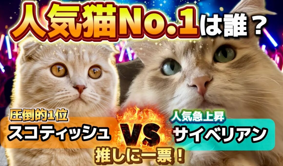 【徹底比較】人気No.1の猫は？スコティッシュフォールド ／サイベリアン｜定番の王者と急上昇の新星