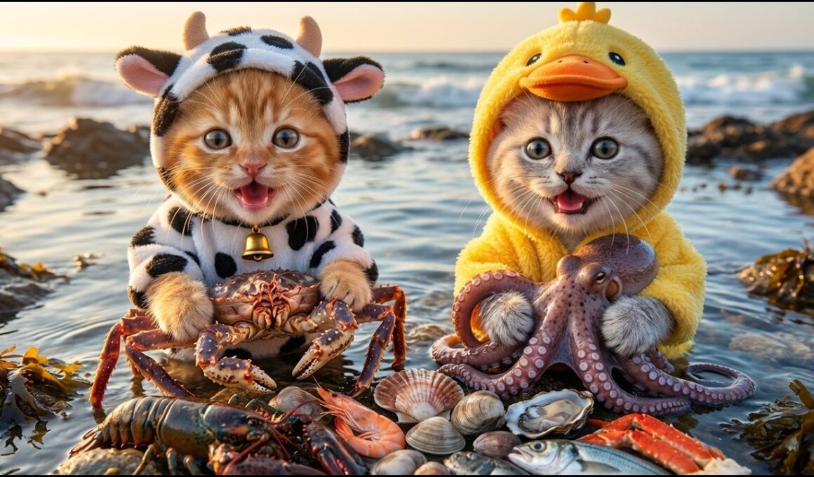 子猫たちが海で頑張った理由…おばあちゃん猫を楽にしたいから 💛🌊