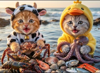 子猫たちが海で頑張った理由…おばあちゃん猫を楽にしたいから 💛🌊