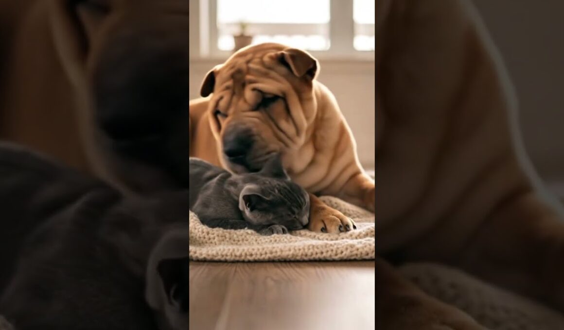 Korat burying his face between wrinkled skin.