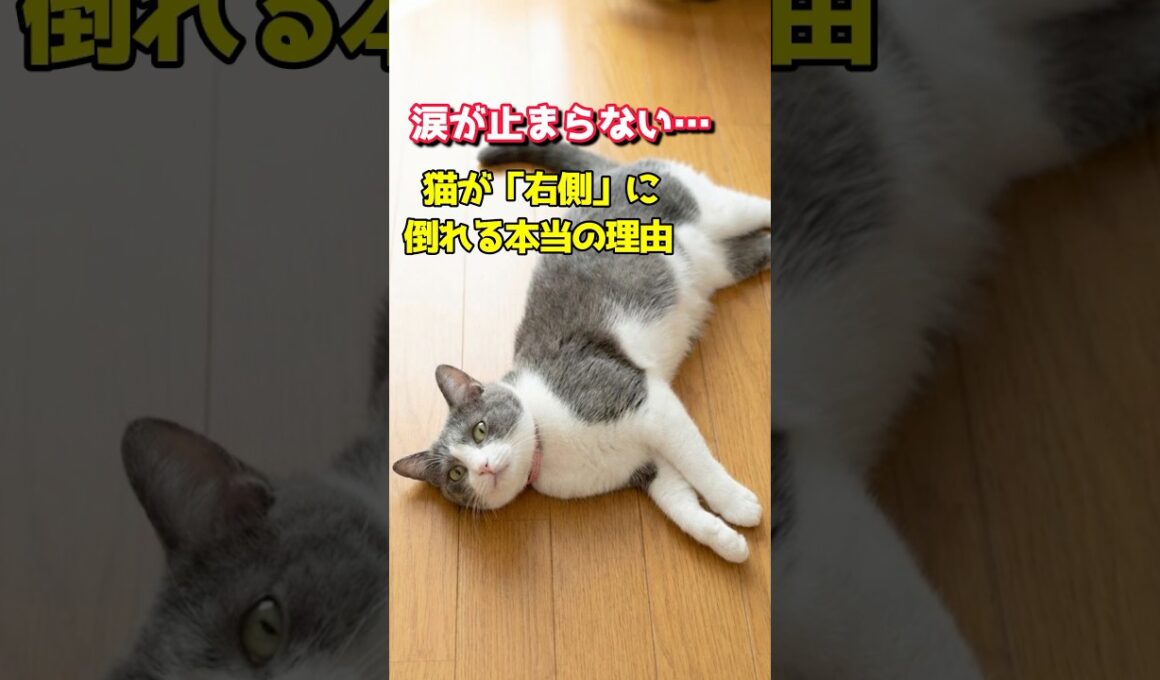 涙が止まらない…猫が「右側」に倒れる本当の理由 #猫のいる暮らし #猫の行動 #猫の気持ち