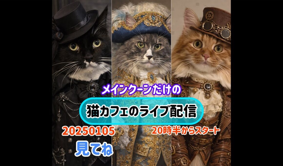 20260105メインクーンだけの【猫カフェのライブ配信】#cat #cooncat #mainecat #もふもふ