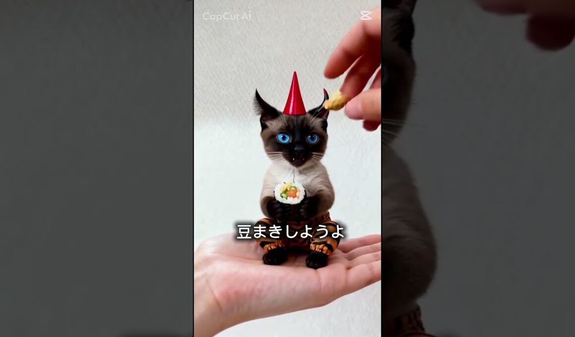 マロンちゃんの節分👹#cat #catshorts #シャム猫 #しゃむねこ#ねこのいる暮らし #ねこのいる生活