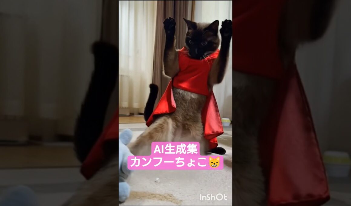 AI生成集カンフーちょこさん😺 #シャム猫 #たぬき猫 #ai生成動画
