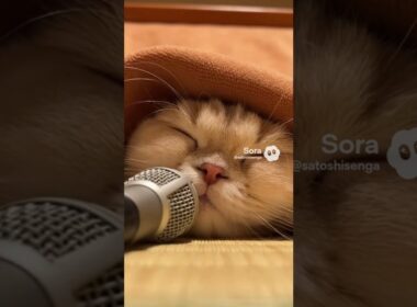 〈イヤホン推奨〉こたつ下のペルシャ子猫｜もふ音｜AI映像ラボ