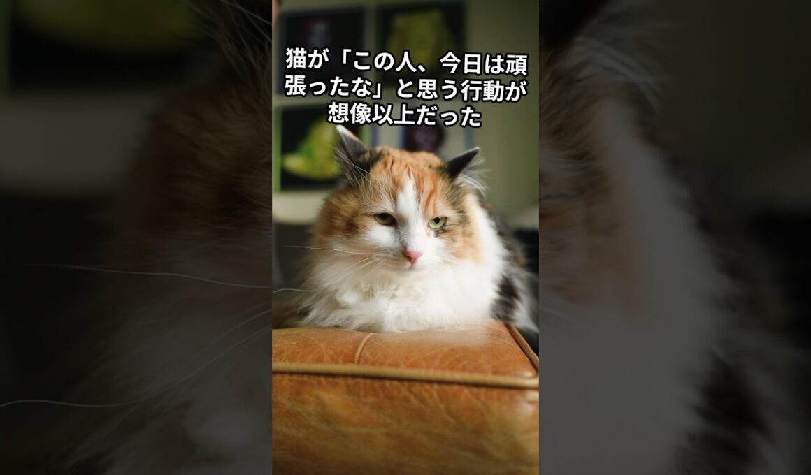 猫が「この人、今日は頑張ったな」と思う行動が想像以上だった　 #猫 #雑学 #ねこ #猫のいる生活 #猫好き #猫の雑学 #ネコ #名もなき風景 #cat