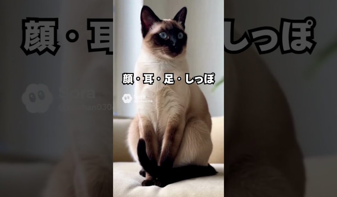 シャム猫の色、実は“温度”で変わる!?🐾❄️ 青い目も魅力✨｜猫の雑学 #Shorts