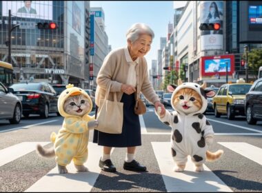 🐱🐱 子猫たちがおばあさんの横断を助ける ― 感動の結末 🥺❤️