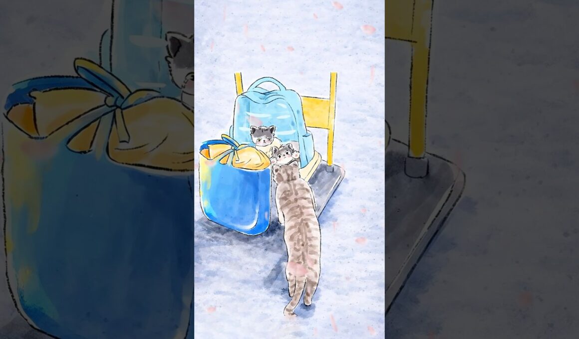 母猫が子猫たちの新しい家への旅立ちを見送った感動の瞬間