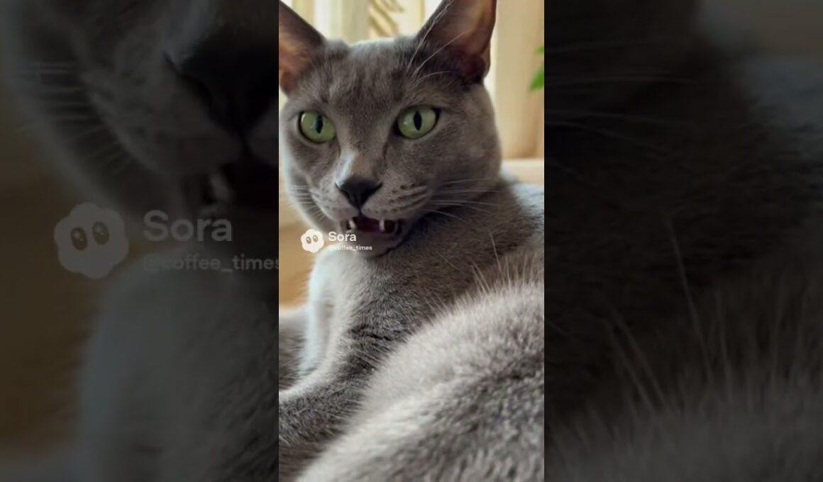 【幸運】銀色の毛並みと「ハート」の顔を持つ猫 / Silver & Heart: The Lucky Korat Cat #shorts