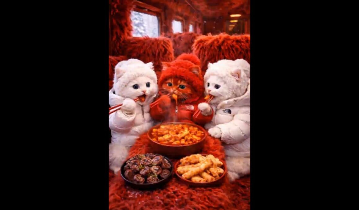 終着駅へいこう｜赤い子猫列車の冬旅 Red Kitten Train Winter Journey to the End Station