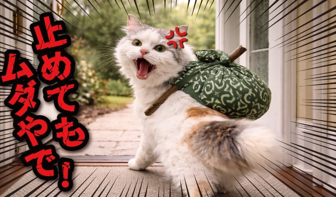 ついに家出を決意した猫