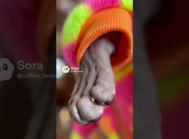 【お洒落】スフィンクス猫の「最新ファッション」がシュールｗ / Skin vs. Fabric: Sphynx Cat in a Hoodie #shorts