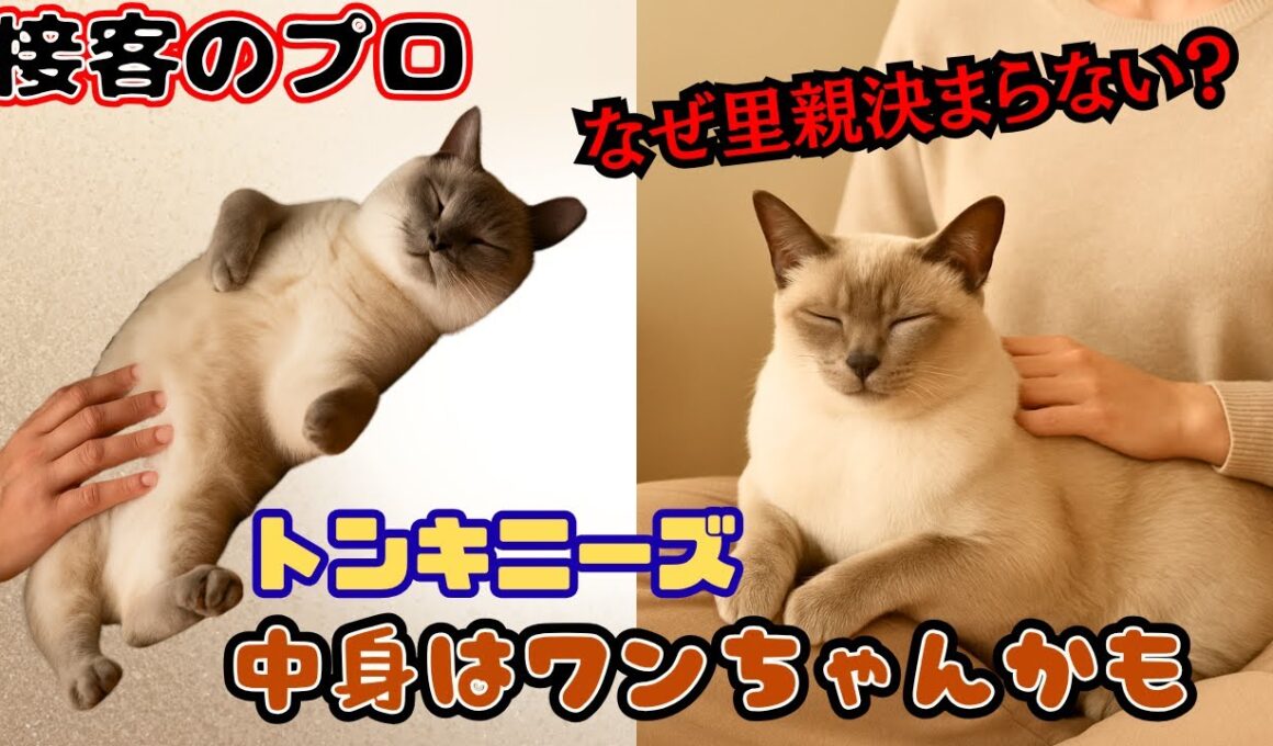 保護猫カフェの接客のプロ？ワンちゃんみたいに人懐っこいトンキニーズが可愛すぎて離れられない（キャットスペース）中崎町Tonkinese at a rescue cat cafe