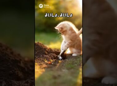 おや？子猫が必死に穴を掘っていますが一体何があったのでしょうか？ #cat #cute #kitten #子猫 #猫