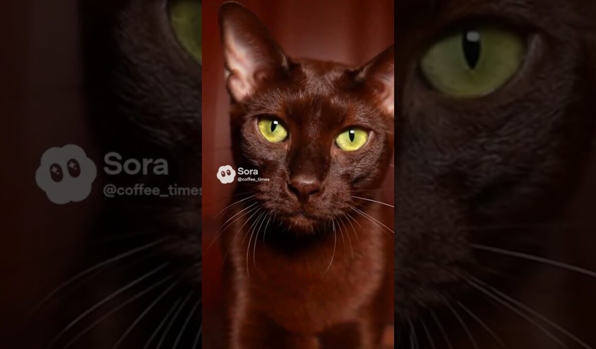 【極致】全身「チョコレート色」の希少な猫が美しすぎた / Chocolate Elegance: The Havana Brown Cat #shorts