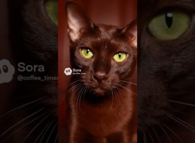 【極致】全身「チョコレート色」の希少な猫が美しすぎた / Chocolate Elegance: The Havana Brown Cat #shorts