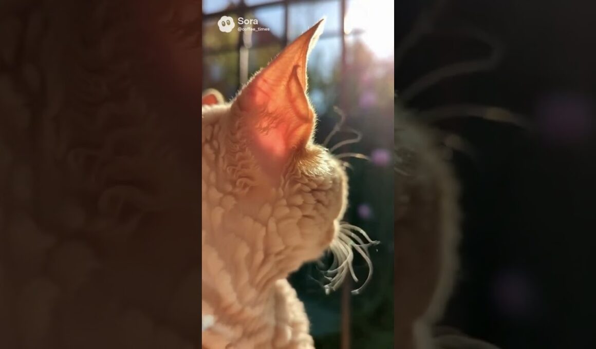 【神秘】宇宙人みたいな猫！？デボンレックスの「耳ピク」 / Alien Cat? The Unique Devon Rex Ear Twitch #shorts