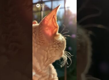 【神秘】宇宙人みたいな猫！？デボンレックスの「耳ピク」 / Alien Cat? The Unique Devon Rex Ear Twitch #shorts