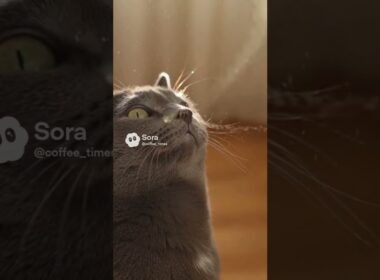 【美】幸運を呼ぶ猫「コラット」と光のダンス / Lucky Silver Cat: Korat Chasing Sunbeams #shorts