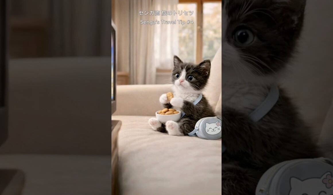 子猫流 旅のトリセツvol.4休日の過ごし方③寂しい時は抱きしめ合おう💕Travel Kitten Tips #4 | A Homesick Day #travelingcat