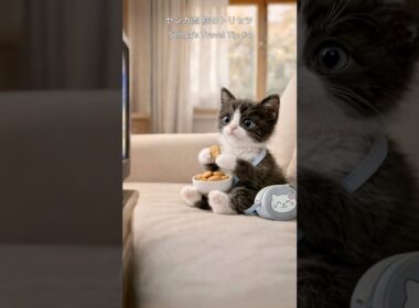 子猫流 旅のトリセツvol.4休日の過ごし方③寂しい時は抱きしめ合おう💕Travel Kitten Tips #4 | A Homesick Day #travelingcat