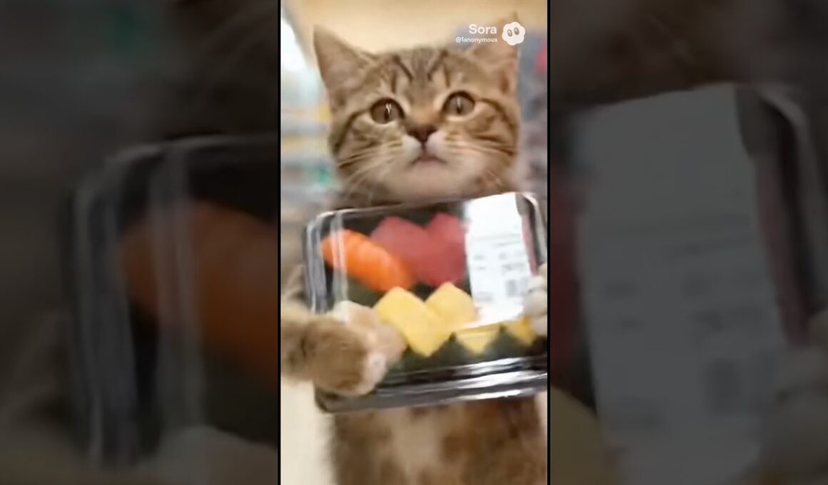 話題のスーパー寿司泥棒子猫がなぜ万引きするに至ったか気になったので後をつけてみた #cat #cute #kitten #子猫＃猫