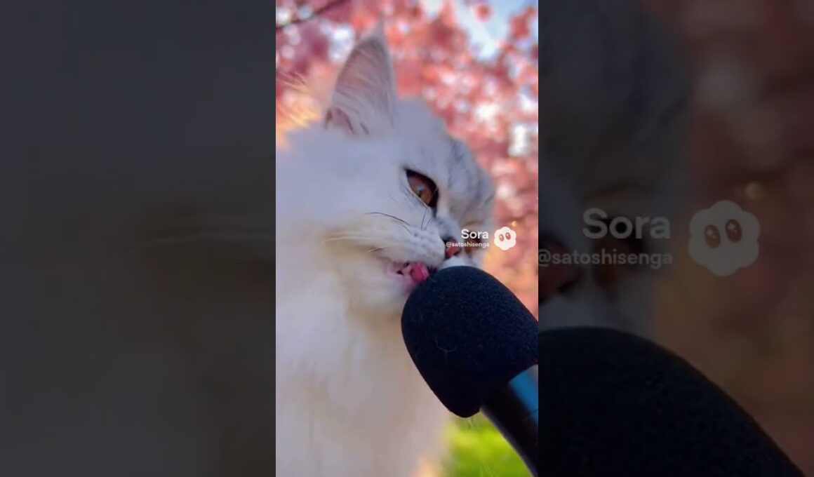 🎧 イヤホン推奨   ゆる〜り🐱ペルシャ、桜の下で鼻息｜AI映像ラボ