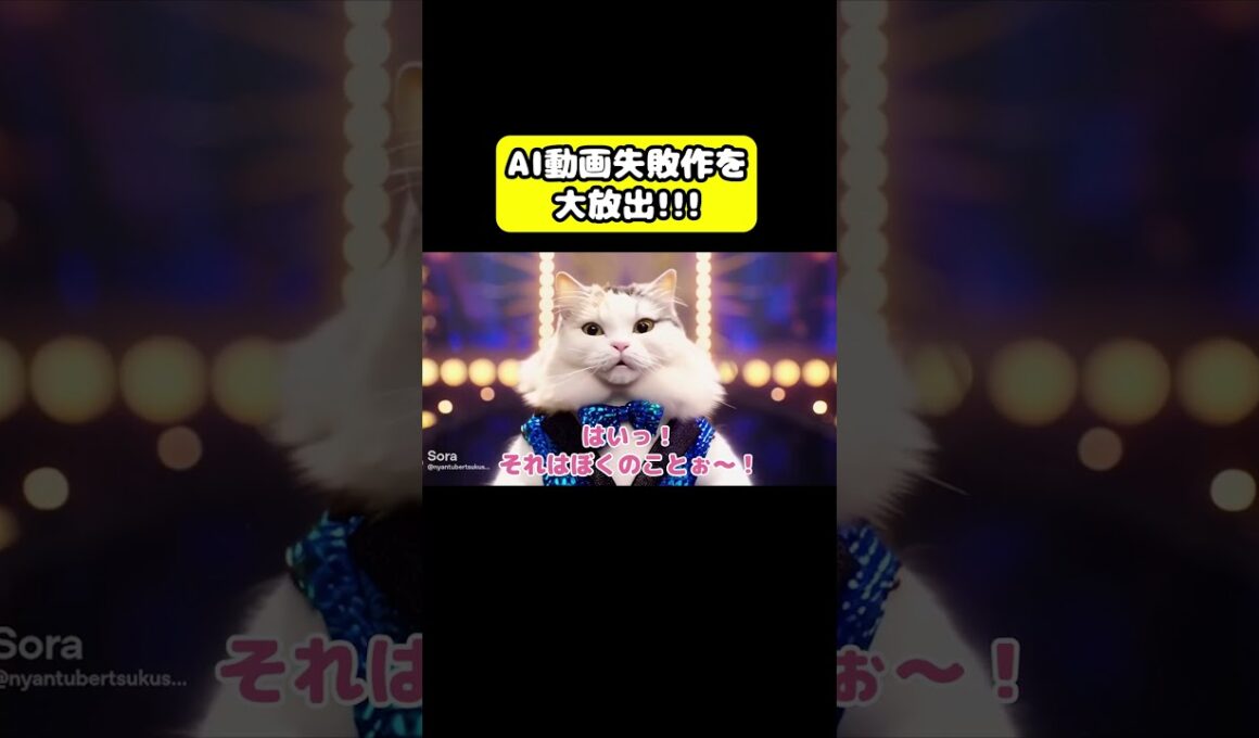 AI動画失敗作を大放出!!　#猫 #おもしろ #アテレコ #ニャンチューバーつくし