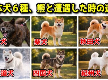 日本犬6種が山で熊と出会ったら？性格や特性の違いから行動を考察