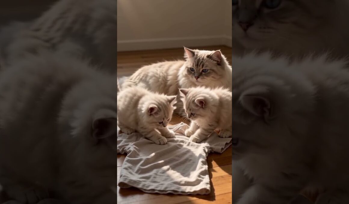 やさしい布とぬくもり、ラグドールの子猫たち 🐾  Soft Fabric, Warm Cuddle – Ragdoll Kittens 🐾 #cat #kitten #子ネコ #cute