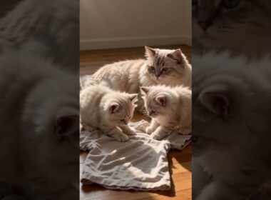 やさしい布とぬくもり、ラグドールの子猫たち 🐾  Soft Fabric, Warm Cuddle – Ragdoll Kittens 🐾 #cat #kitten #子ネコ #cute