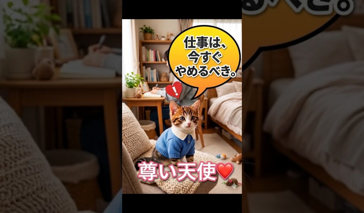 仕事中の飼い主を監視する子猫の圧がスゴイ… #shorts #cat #funny