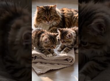 ふんわりタオルとぬくもり、メインクーンの子猫たち 🐾  Soft Towel, Big Warmth – Maine Coon Kittens 🐾 #cat #kitten #cute