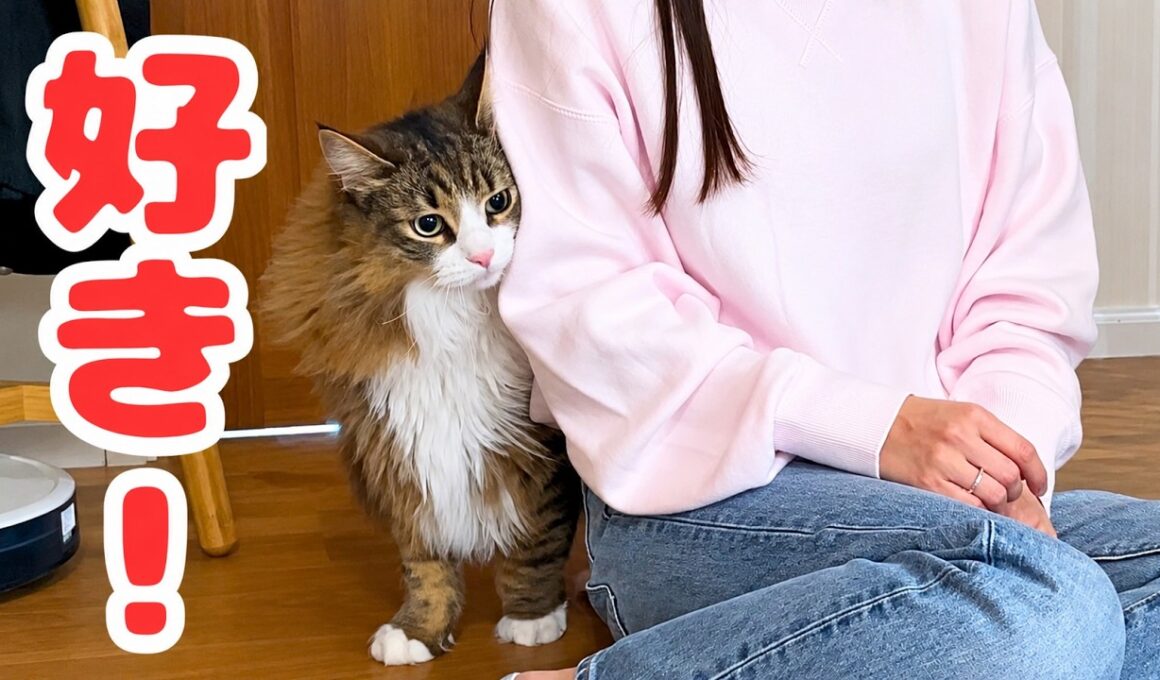 友達にベタベタ甘えまくるデカ猫が可愛すぎるから絶対に見て〜〜〜〜