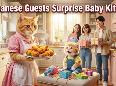 “3 Japanese Visitors Came to Baby Kitten’s House! 🎁🐱|「3人の日本人の訪問者が赤ちゃん子猫の家に来た！🎁🐱#cat #子猫