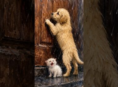 【感動】雨の日に助けを求めてきた子猫と犬。種を超えた深い絆…🐱🐶　#Shorts #保護犬 #保護猫 #わくわくアニ
