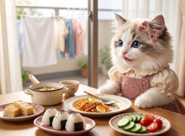 ラグドールの子猫ミミの心地よい朝のルーティn 🧺🥕✨ ｜お掃除、お洗濯 ＆ 可愛い和食朝ごはん