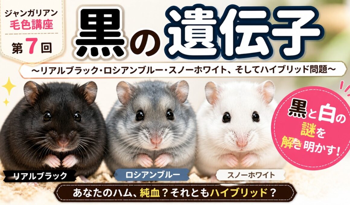 【ジャンガリアン毛色講座 第7回】リアルブラック、ロシアンブルーとは？