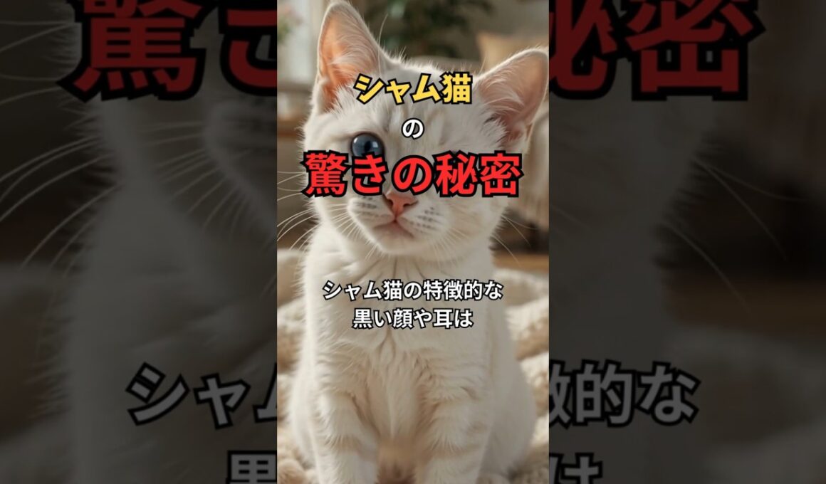 シャム猫の秘密🐱この猫、生まれた時は真っ白です。 #猫雑学 #shorts #シャム猫