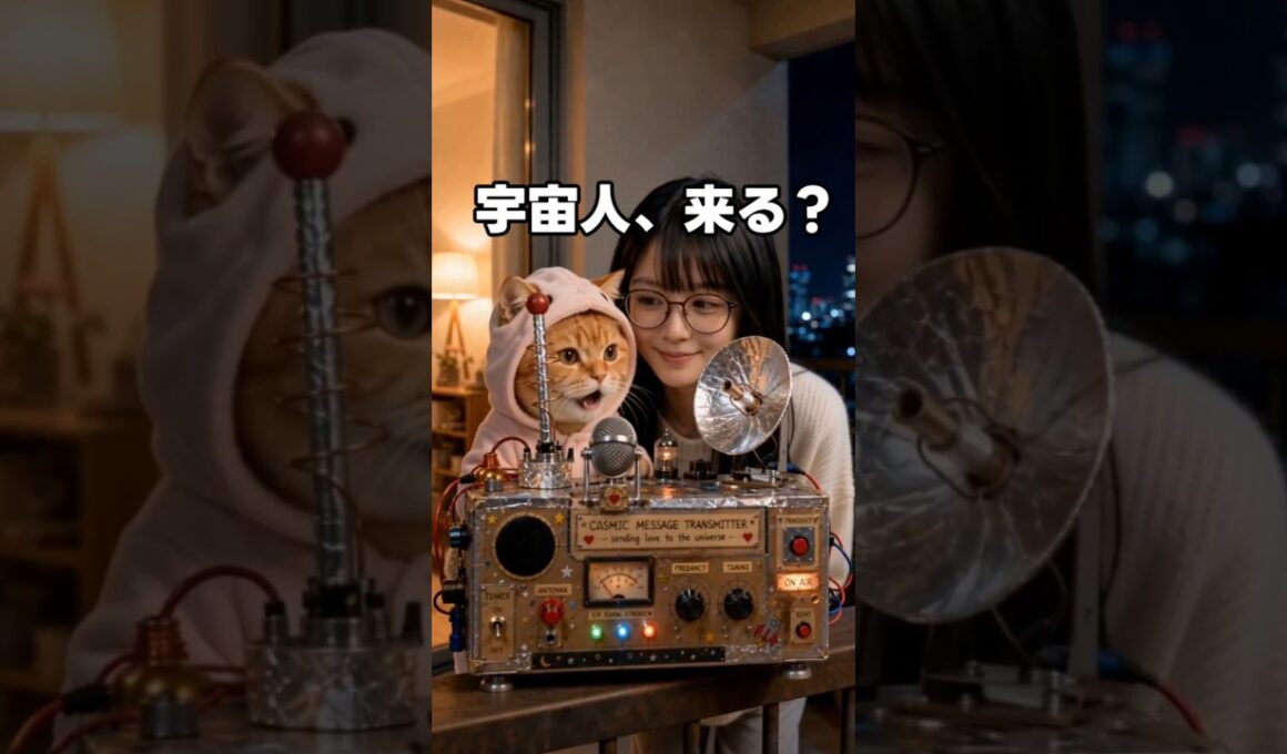 みんな、宇宙人にメッセージを送っちゃダメだよ！ #猫動画 #猫のいる暮らし #元気になる動画 #かしわねこ #好きな子猫 #cute #子ネコ #猫のいる生活 #猫好きさんと繋がりたい #癒やし