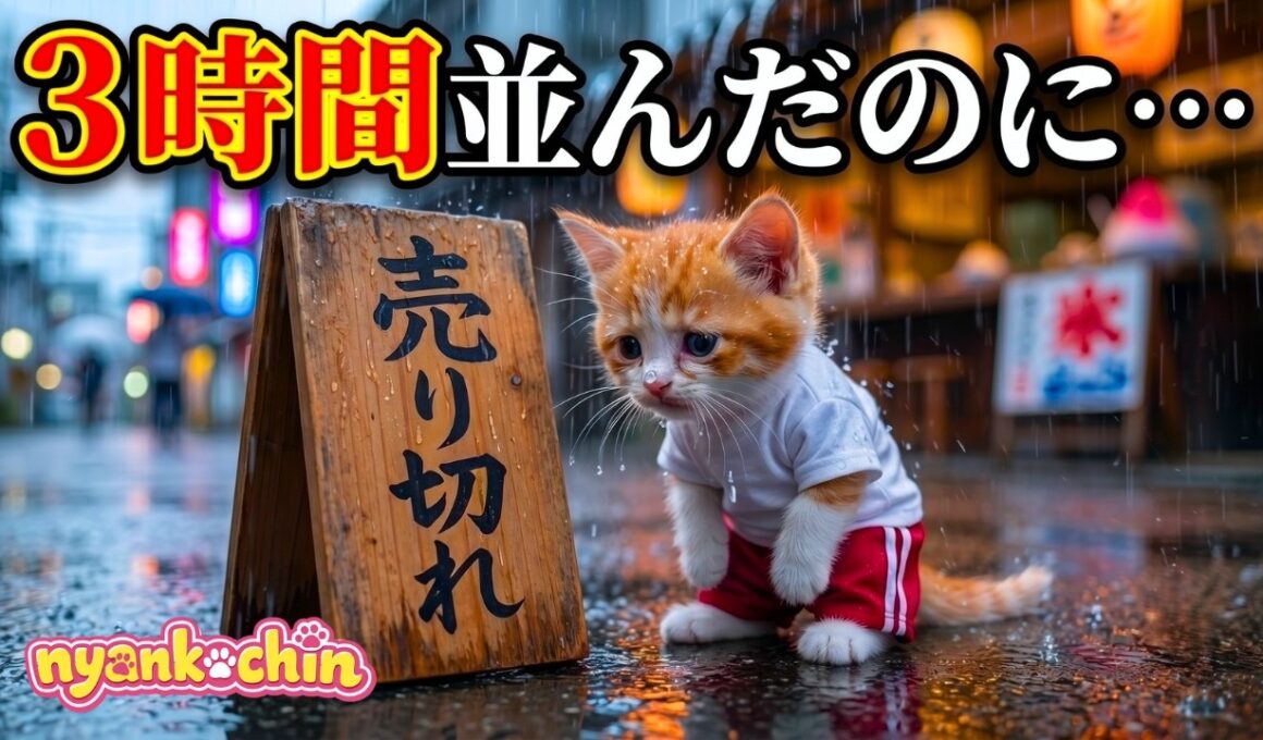 【悲劇から一転】かき氷が売り切れで絶望…。不運すぎる子猫を待っていた「まさかの結末」AI猫にゃんこちん