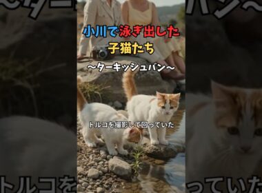 真夏のトルコで、2匹の子猫が泳ぎ始めた｜ターキッシュバン #猫 #猫雑学 #shorts #猫のいる暮らし