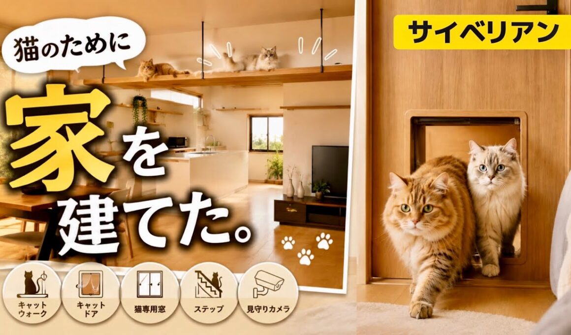 猫のために家を建てました。サイベリアン2匹と暮らす家【完成直前】